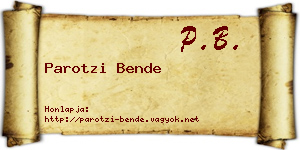 Parotzi Bende névjegykártya